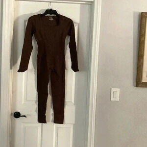 Sport Seamless High Elasticity Sports Jumpsuit, Size M, Color Brown